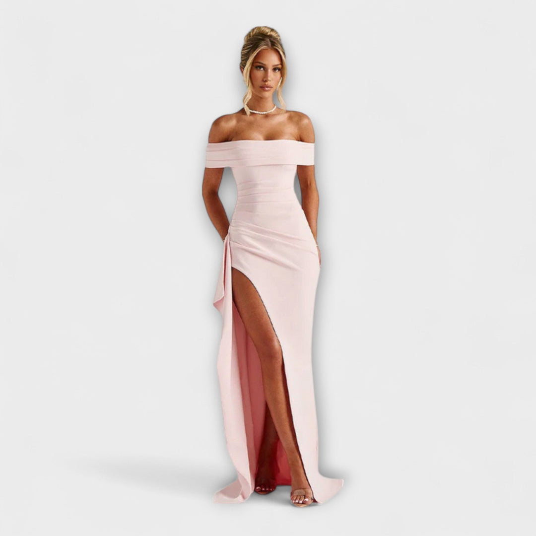 Gretchen - Rosa Maxikleid mit Schlitz
