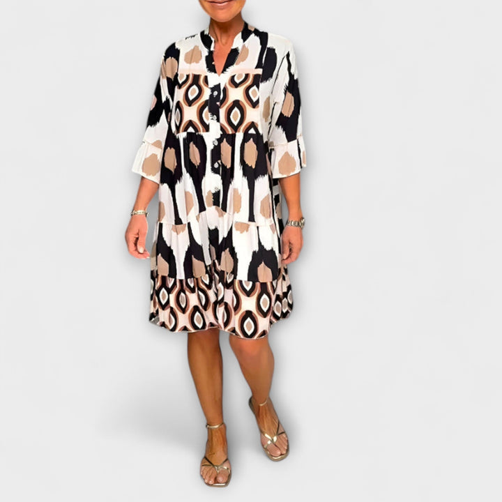 Lavira - Schickes Midikleid mit Ikat-Muster