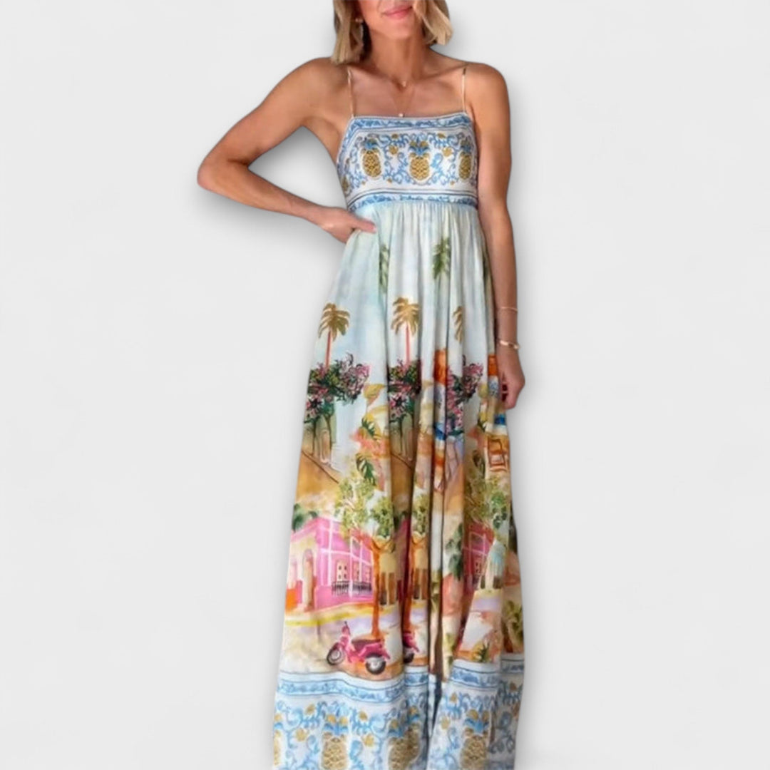 Lumen - Buntes Maxikleid mit Print