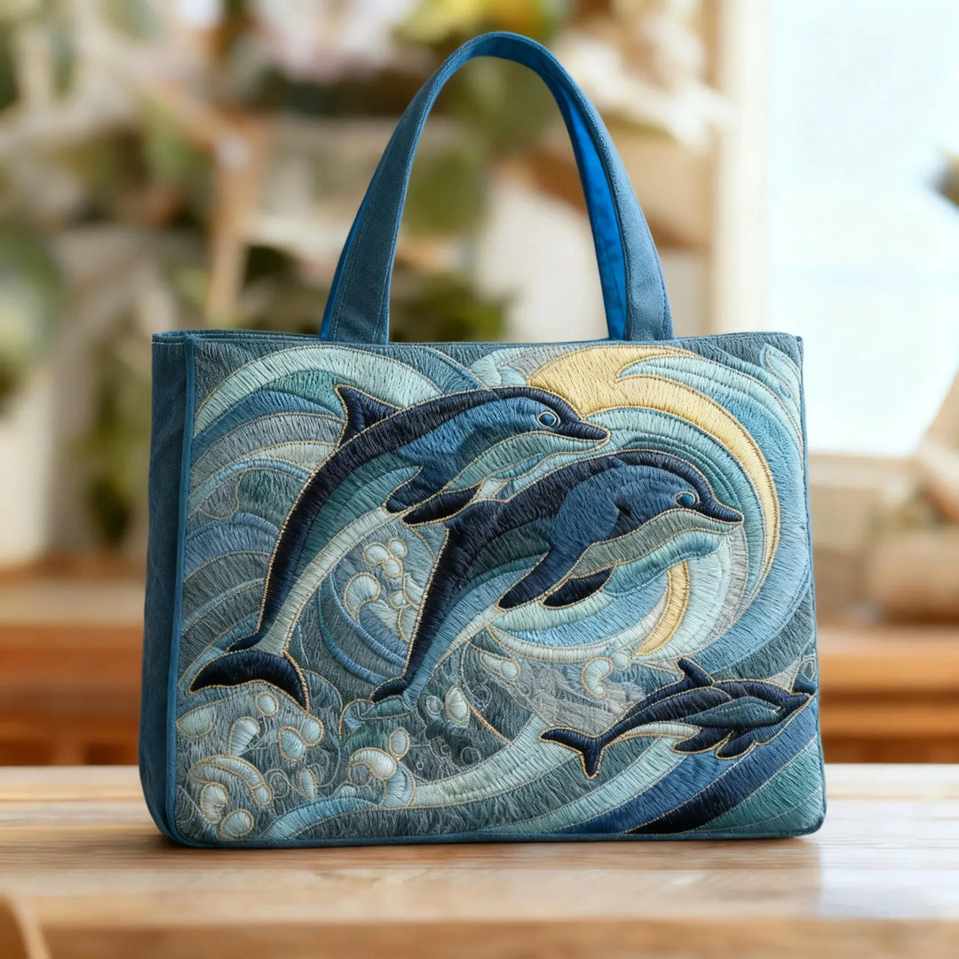 Handgefertigte Ozean-Delfin-Tasche