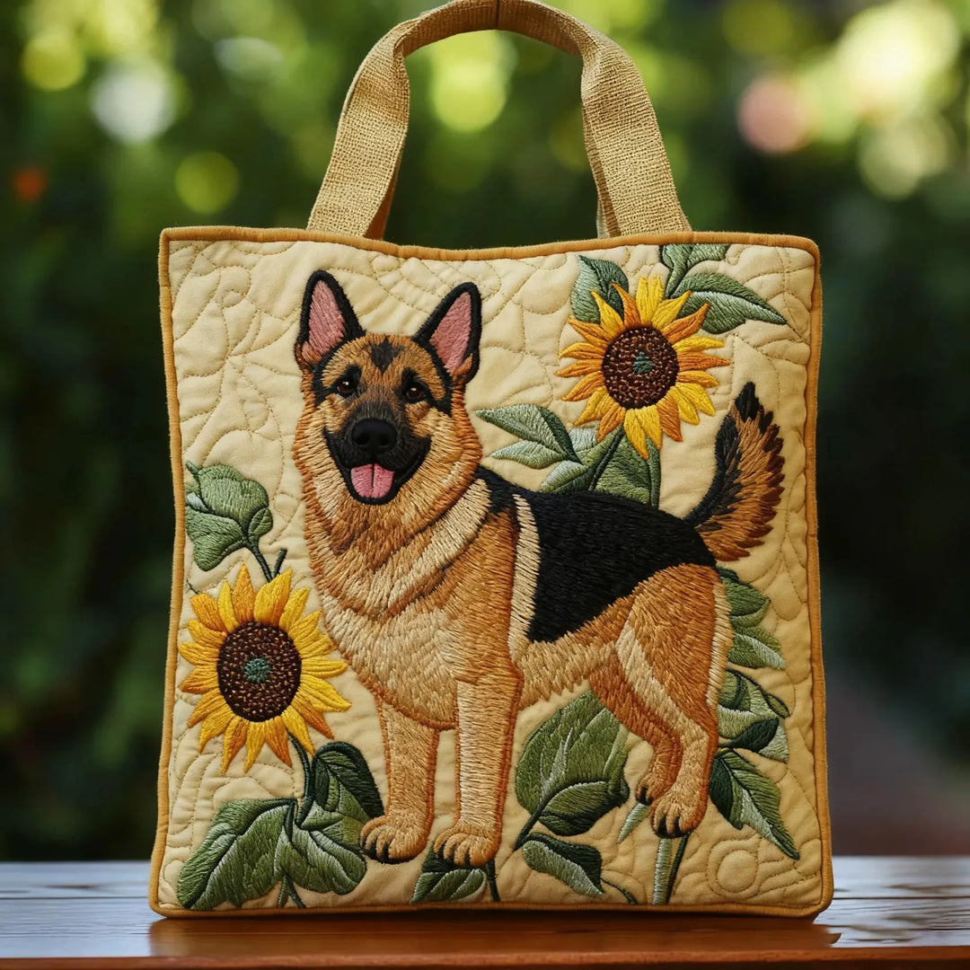 Tasche mit Schäferhund-Blumenmuster