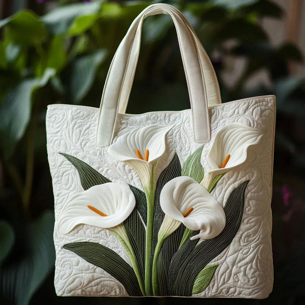 Gepolsterte Tote-Tasche in Weisser Calla