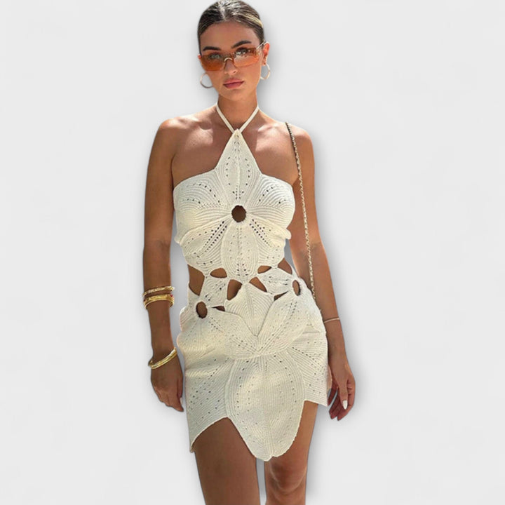 Ranyra - Elegantes cremefarbenes Häkelkleid