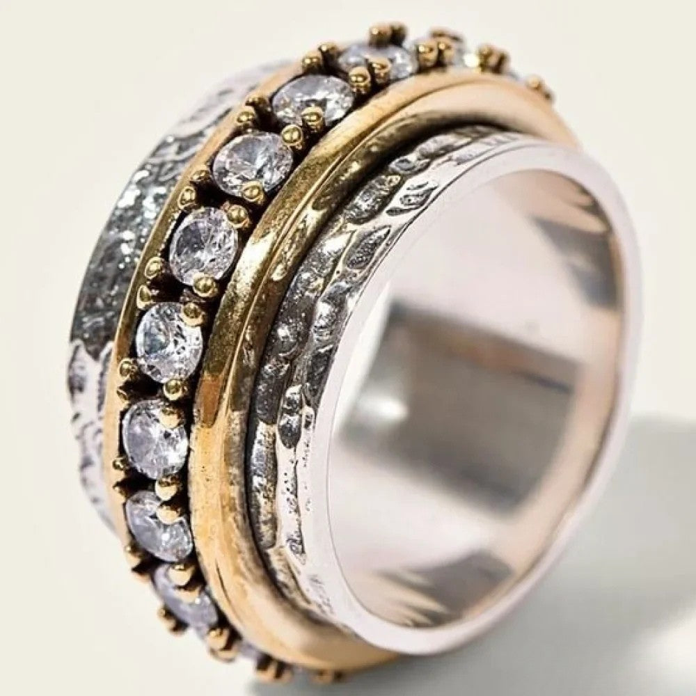 Retro Ring mit Inlaid Steinen